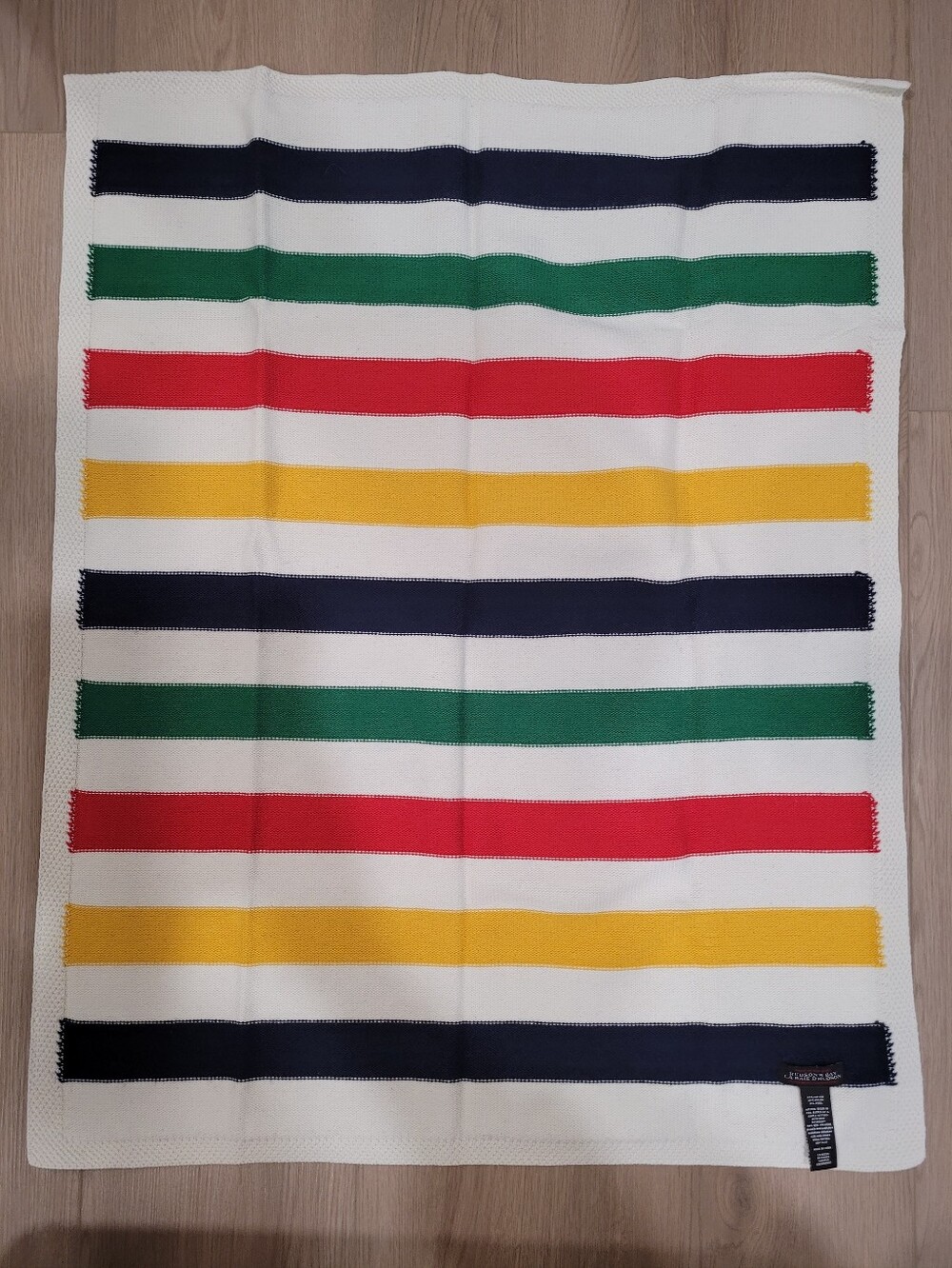 Hudson Bay 4 Striped Cotton + Wool Baby Blanket